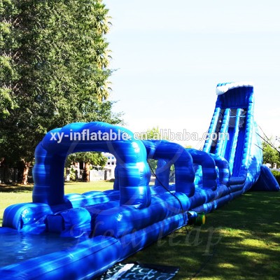 Commercial grade best PVC Blue sea water wave giant slide inflatable for adult